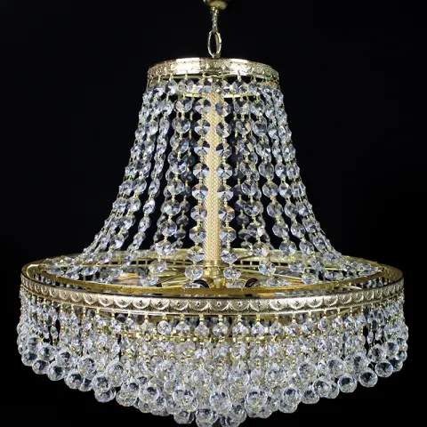 Fine Quality Crystal Gold Plated Chandelier