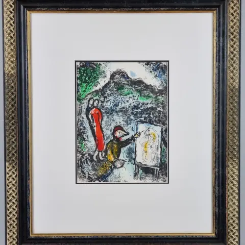 Marc Chagall Original Lithograph In Colours "Devant St-Jeannet, 1972"