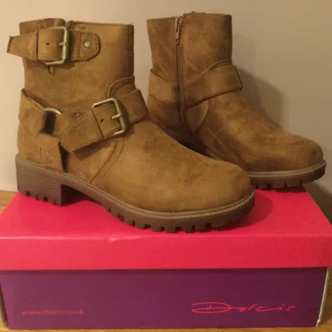 Dolcis “Davis” Ankle Boots, Size 3, Tan - New RRP £49.00
