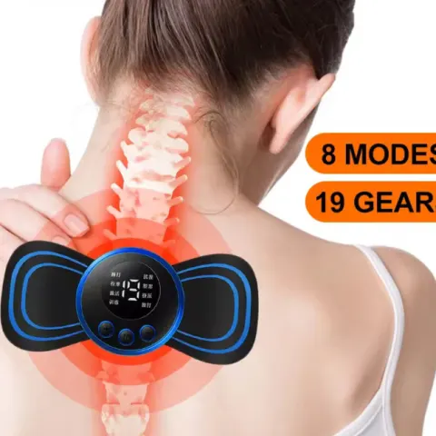 Neck Massager Mini Electric Neck Massage EMS Cervical Back Vertebra Massage Patch 8 Modes