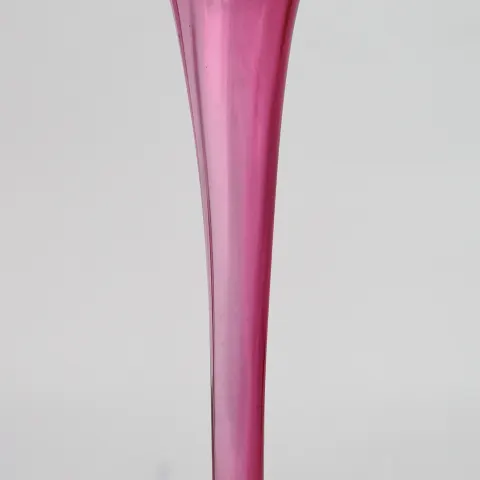 Victorian Cranberry Glass Frilled Top Trumpet Vase