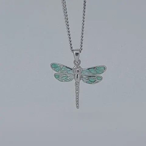 Nicole Barr Silver Enamelled Dragonfly Pendant