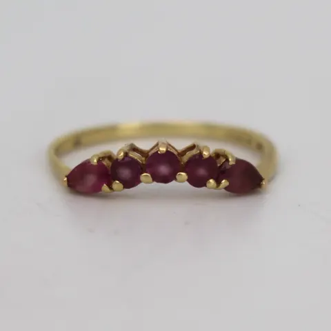Vintage 5 Stone Amethyst 9ct Gold Ring