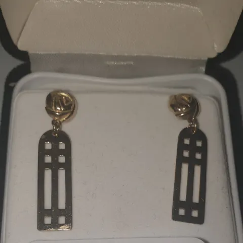 9ct Gold Charles Rennie Mackintosh Designer Earrings