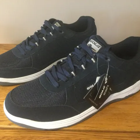 Men's Gola “Belmont” Suede Wide Fit Trainers, Size 7, Navy - New RRP £39.95