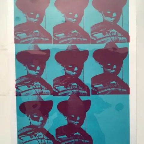 Paul Insect (UK 1971 -) 'The Kid Mini Mug Shot’ In Blue 2006,  Pictures On Walls Published