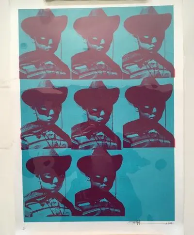 Paul Insect (UK 1971 -) 'The Kid Mini Mug Shot’ In Blue 2006,  Pictures On Walls Published