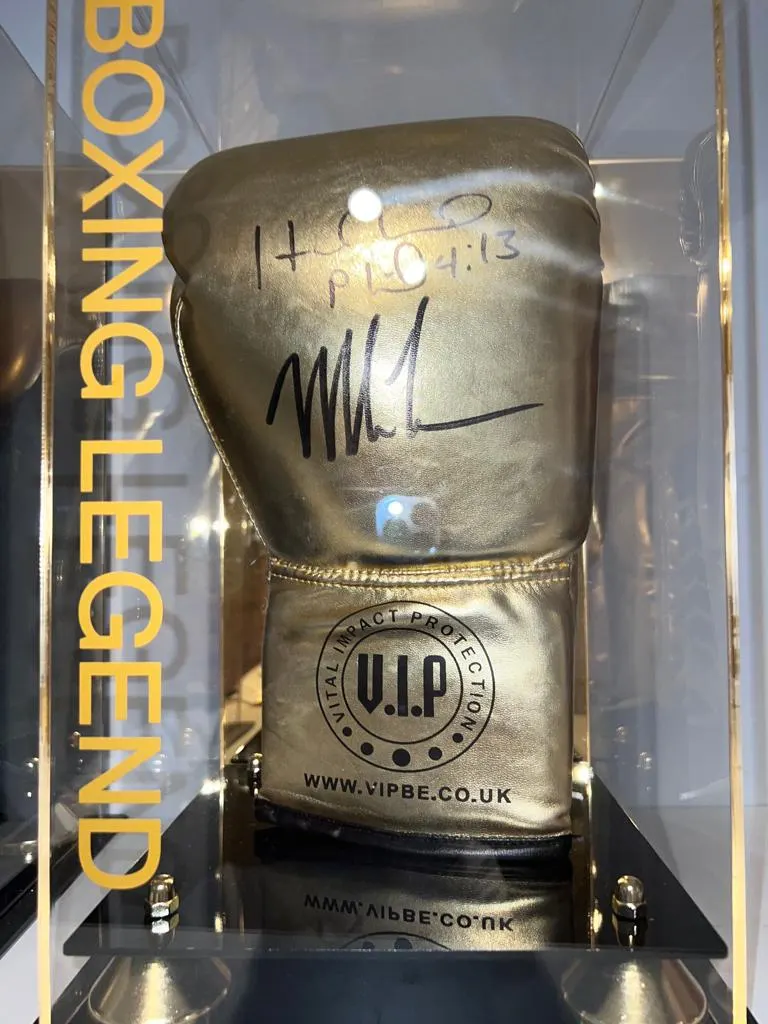 Mike Tyson and Evander Holyfield Signed Boxing Glove with COA