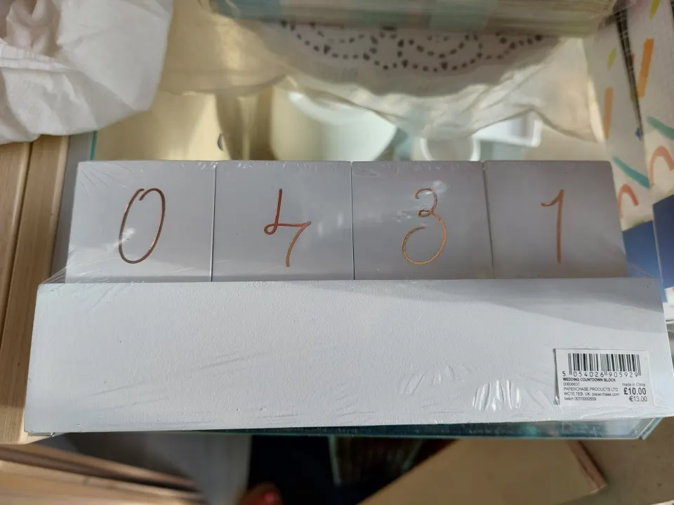 Wedding Countdown Block from Paperchase