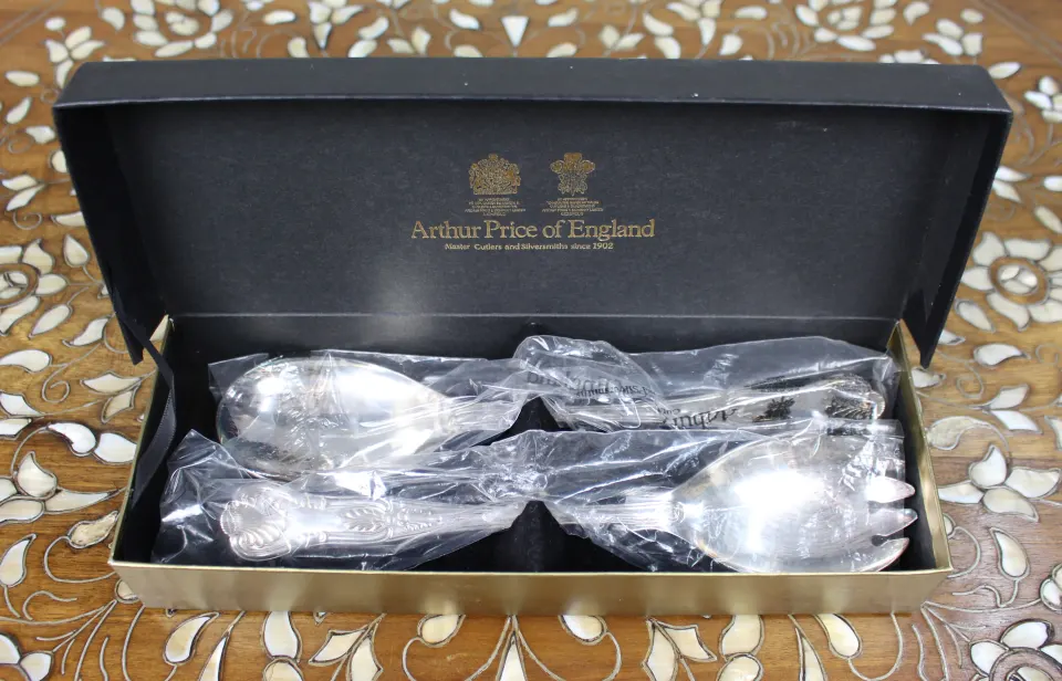 Arthur Price of England Silver-Plated Salad Servers in Box