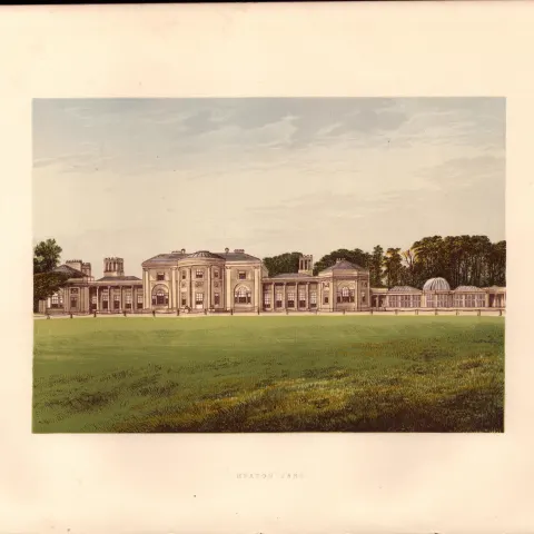 Heaton Park Manchester Gilt-Edge Coloured Antique Book Plate.