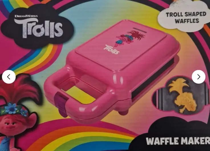 5 X Fizz Creations Trolls Waffle Maker Kids Childrens Novelty DreamWorks Kitchen