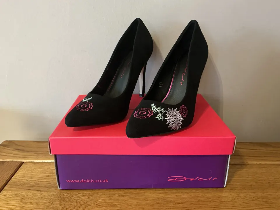 Dolcis “Tanya” High Heel Court Shoes, Size 7, Black - New RRP £34.99