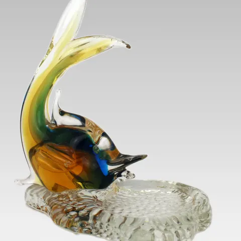 Murano Style Art Glass Fish Dish