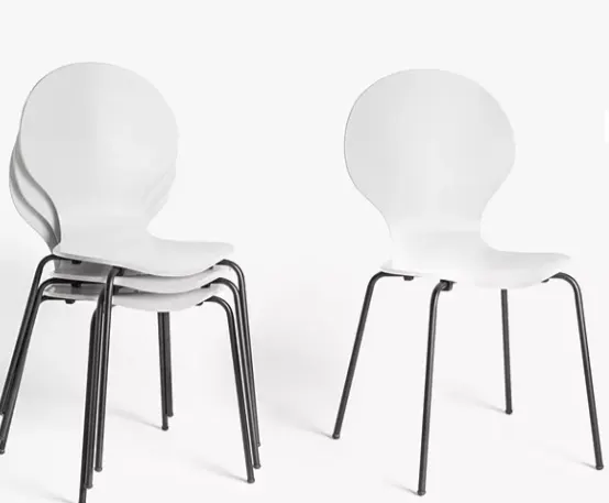 John Lewis ANYDAY
Crescent Dining Chairs, White, Set of 4  - Grading Info -   RI002981954 Goods are