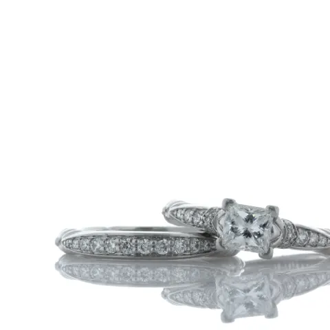 Platinum Matching Bridal Set Gia E Vs2 (0.76) 1.11 Carats