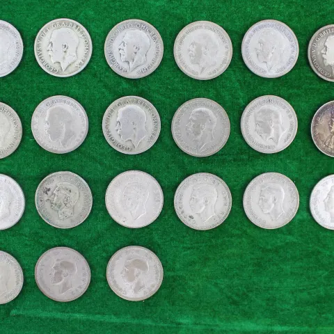 Collection of Six Pence Coins 1920-46 50% Ag