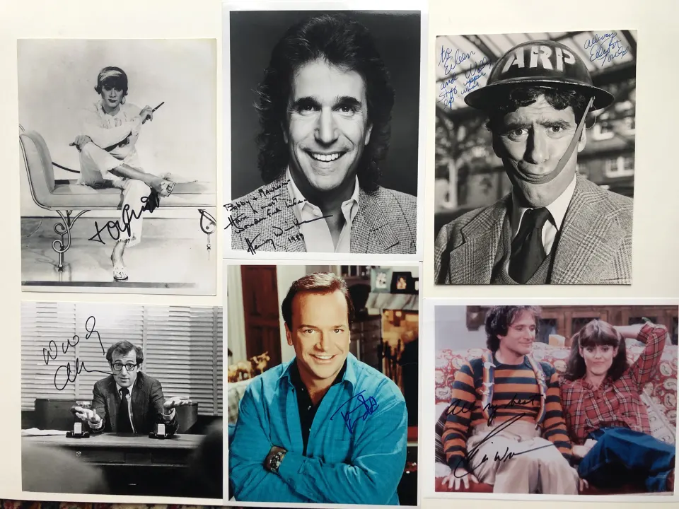 Woody Allen, Tony Curtis, Henry Winkler, Tom Arnold, Elliott Gould & Robin Williams signatures