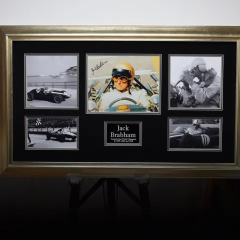 JACK BRABHAM original signature presentation.