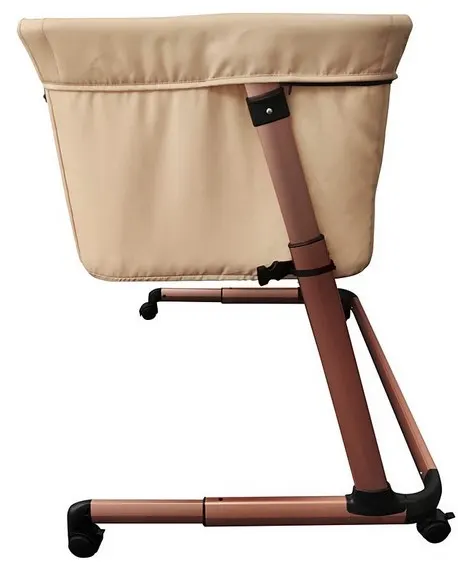 (75/R9) RRP £129. My Babiie Closer Rose Gold Blush Bedside Crib. Dimensions (93 x 56 x 72-90cm). XT
