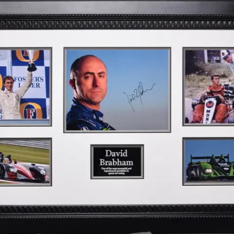 DAVID BRABHAM original signature presentation.