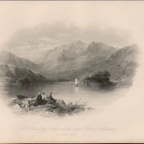 McGillycuddy Reeks Killarney 1837-38 Victorian Antique Engraving.