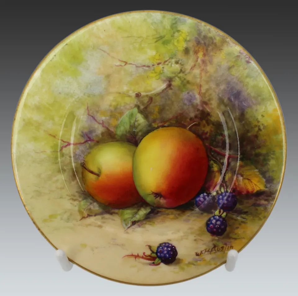 Royal Worcester Hand Painted Fruit Plate by W.H. Austin – 1923