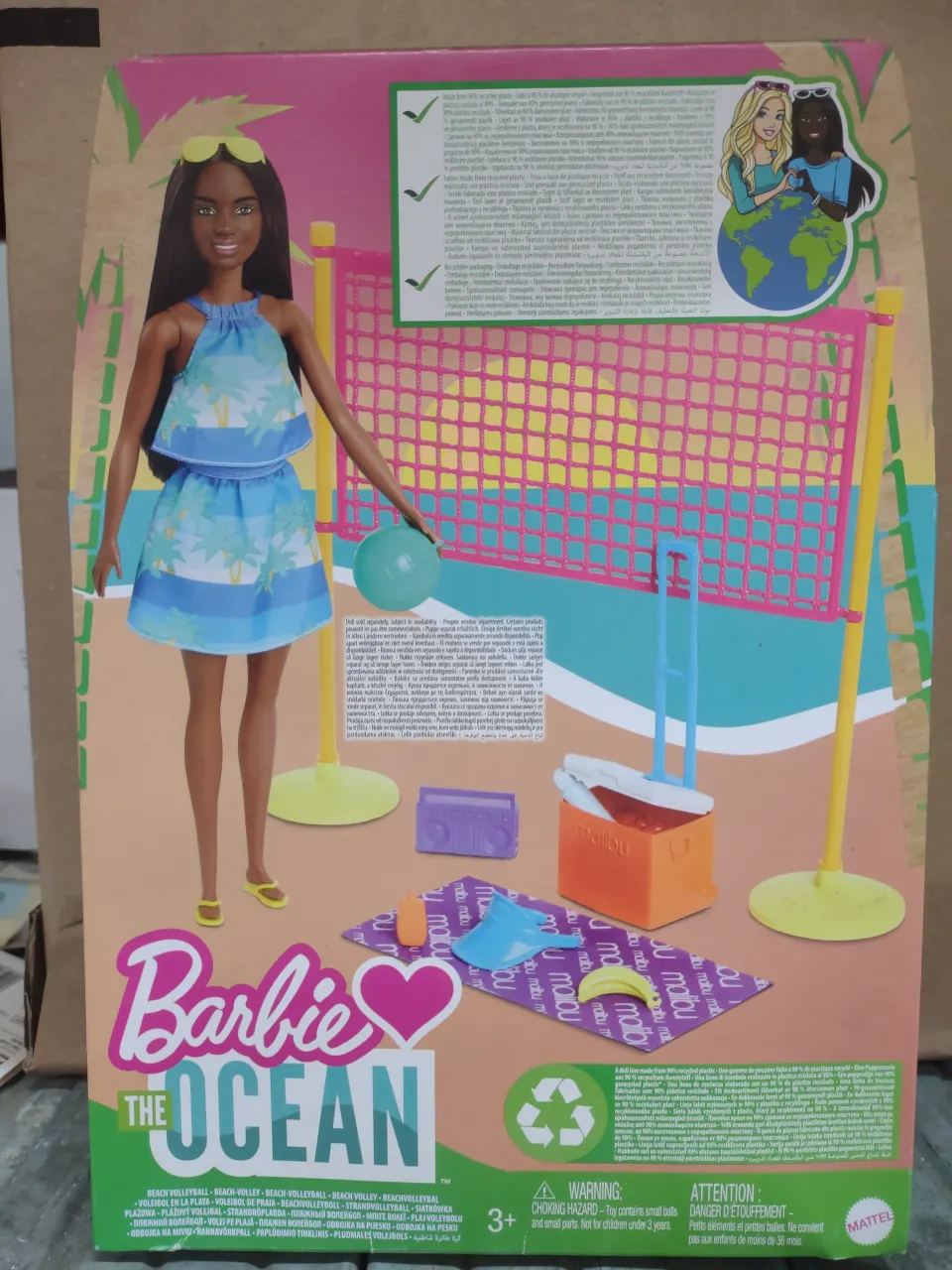 Barbie Malibu Beach Starter Playset Volleyball GYG18 the Ocean. RRP £20 - GRADE A