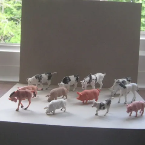 A Group of 12 Vintage Plastic Farm Animals