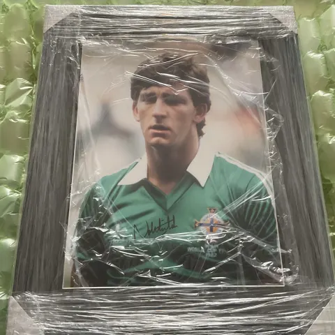 Norman Whiteside Hand Signed Framed Photograph –Northern Ireland Legend, COA Included, Ready To Hang