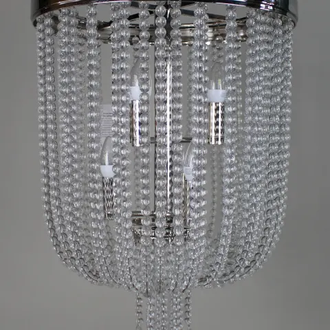 Heavy Polished Nickel & Crystal Designer Chandelier