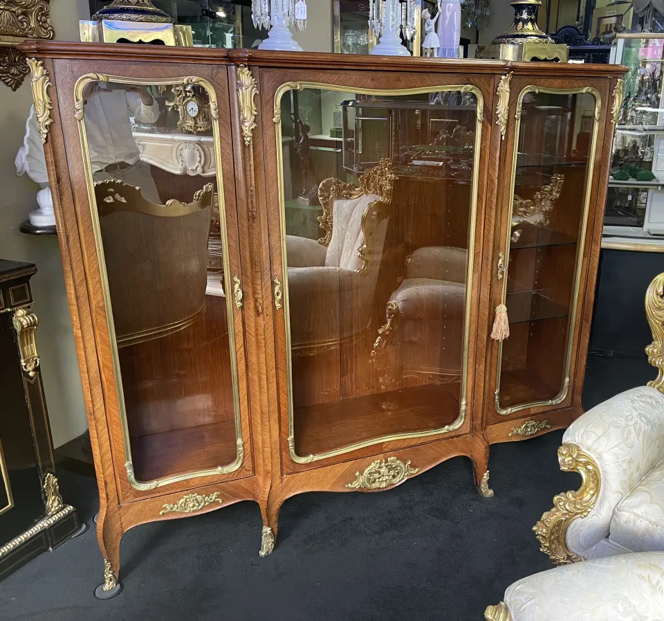 French Louis Philippe Kingwood Glazed Display Cabinet c.1830