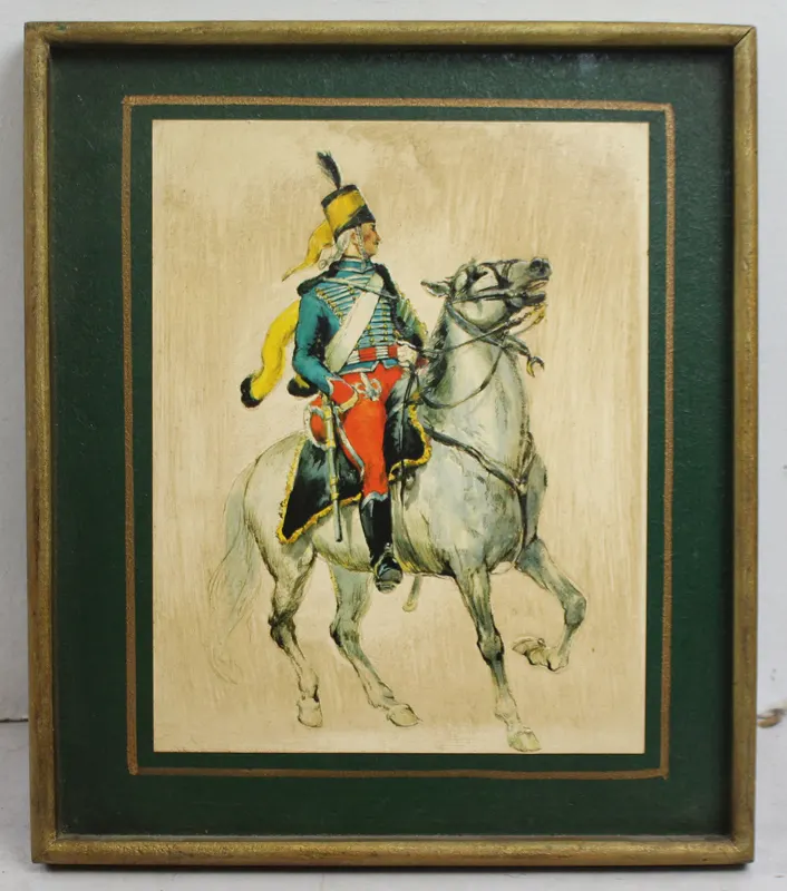 Framed Raised Cavalry Military Print