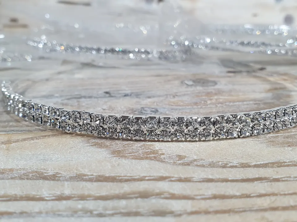 12 x 3 Row Diamante Crystal Bracelets Rrp £108