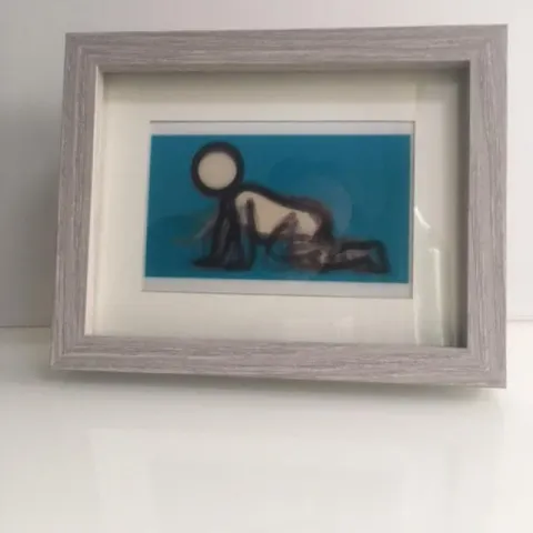 Julian Opie (1958-) 3D Lenticular Moving Image, in Colours ‘DINO CRAWLING’ Framed, 2012