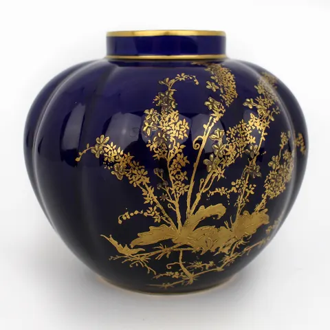 Late Victorian Royal Crown Derby Cobalt Blue & Gilded Vase