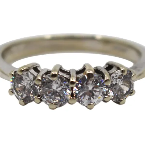 Four Stone Diamond Style Ring 9ct White Gold