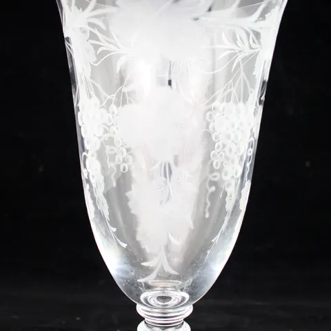 Vintage Etched Vine & Grape Celery Vase