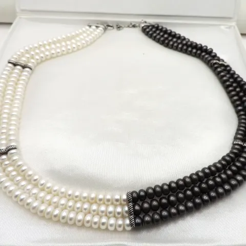 Cultured Pearl Necklace Silver Clasp New With Gift Box