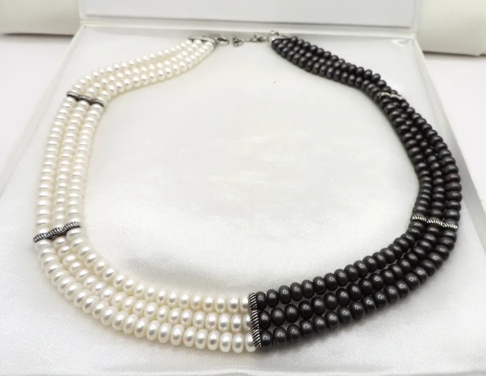 Cultured Pearl Necklace Silver Clasp New With Gift Box