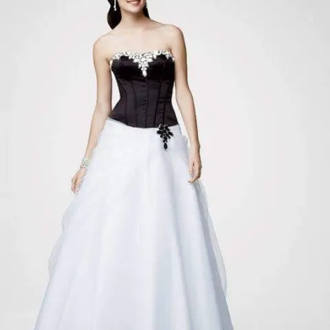 Alfred Angelo prom dress size medium white and black RRP £595