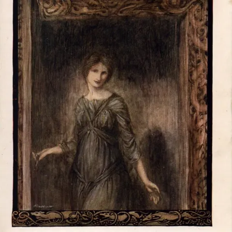 The Door of Fionn's Chamber 1924 Irish Fairy Tales Arthur Rackham.