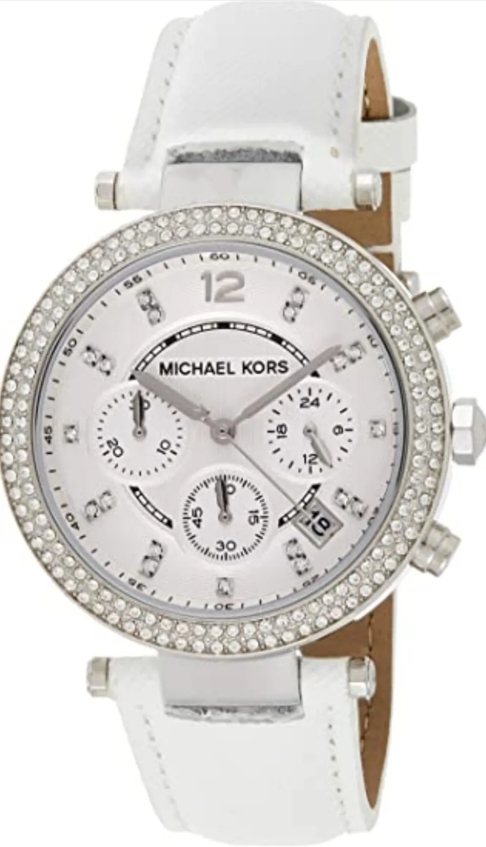 Michael Kors MK2277 Ladies Parker White Leather Strap quartz Chronograph Designer Watch