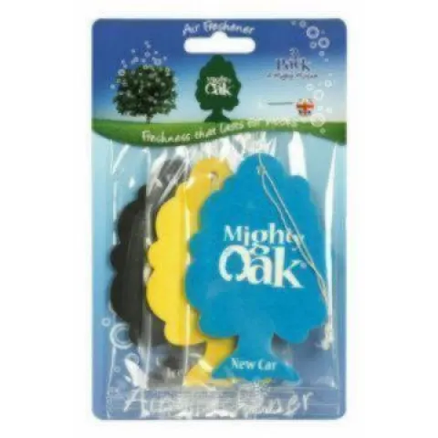 60 x Mighty Oak Pack of 3 Air Fresheners (Cheery, Vanilla and New Car)