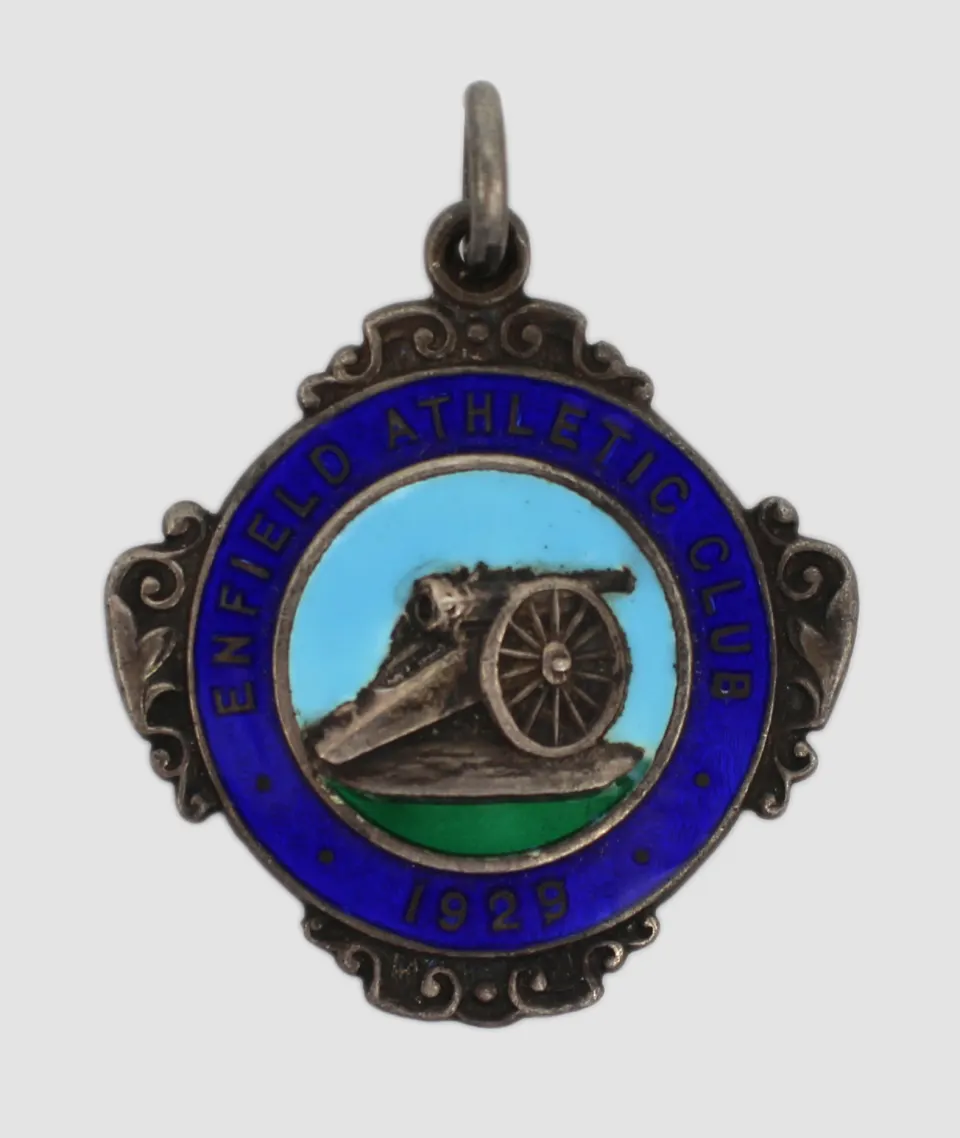 Enfield Athletic Club Enamel Silver Pendant Birmingham 1928
