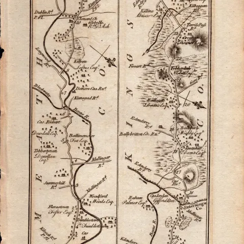 Ireland Rare Antique 1777 Map  Slane Castle Navan Kells Lisburn.