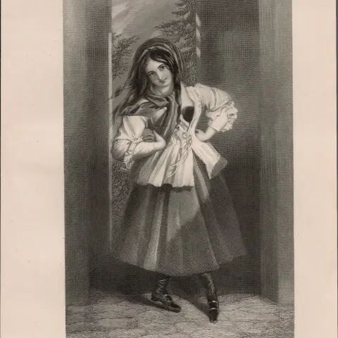 Ireland The Irish Jig 1837-38 Victorian Antique Engraving.