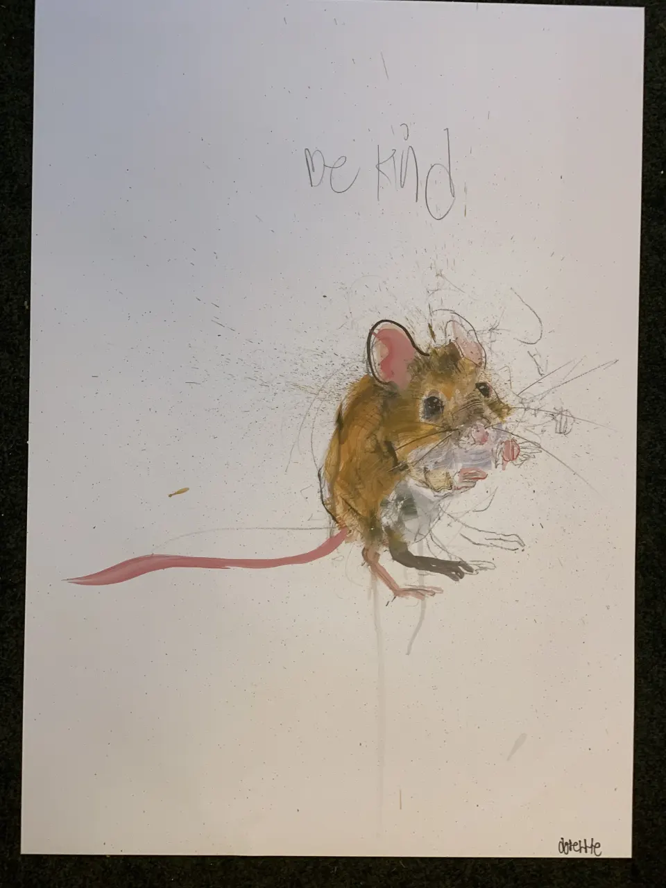 David White "Be Kind" - Wildlife Fieldmouse Signed Limited Edition Free Post Worldwide