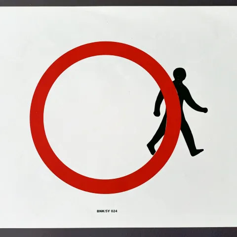 Banksy Stepping Out XL Sticker SOLD OUT (0460)