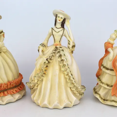 Set of 3 Decorative Italian Composite Figurines